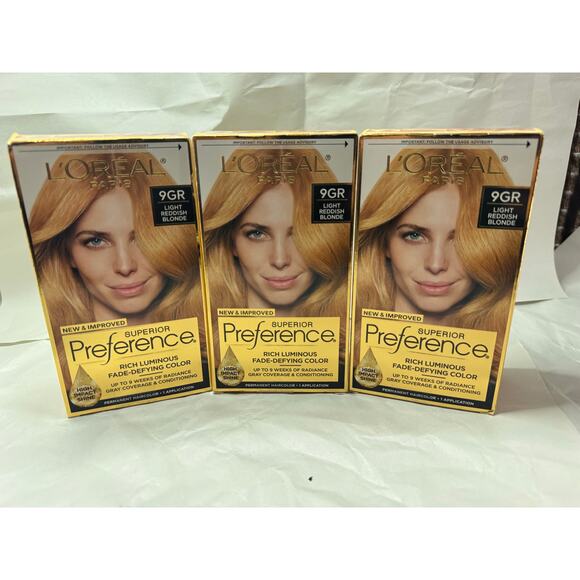 3xL’Oréal ParisSuperiorPreference Light Reddish Blonde HairColor FadeDefying Lot - Picture 1 of 6